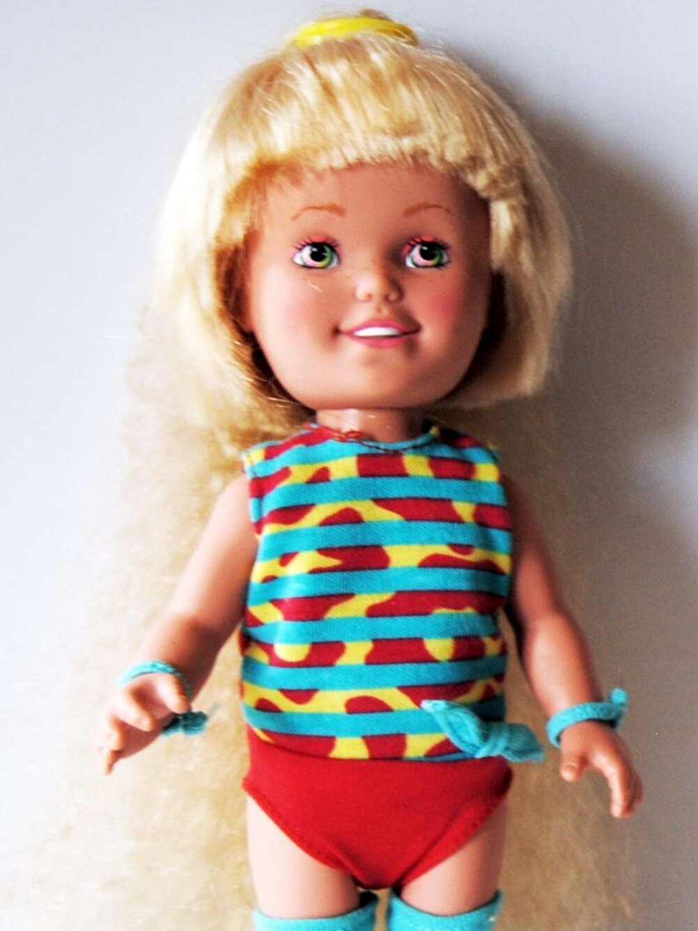 Vintage Playskool Blonde Dolly Surprise Growing Hair  1987  One Two Work Out 10"